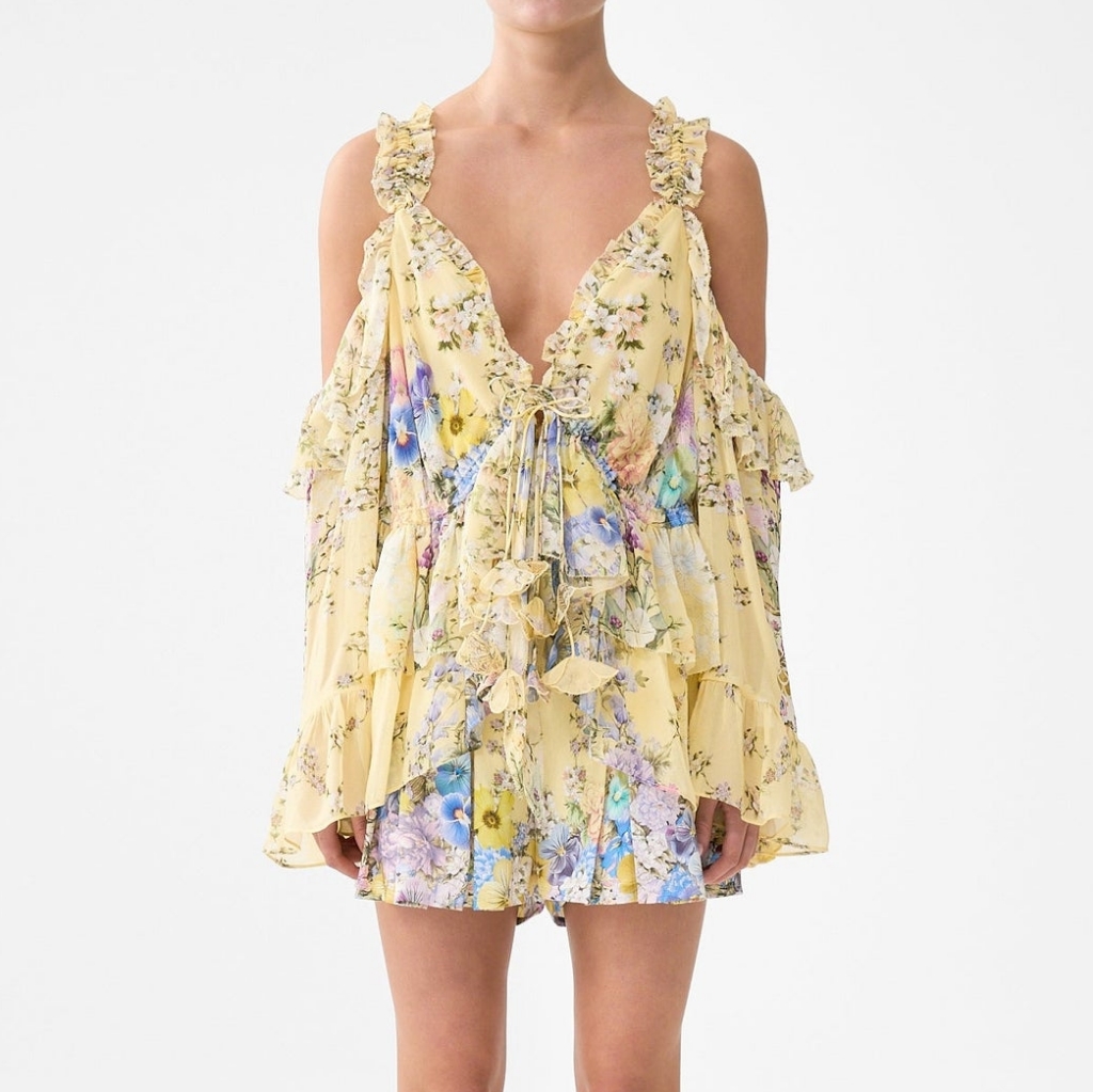 Camilla Cold Shoulder Ruffle Top